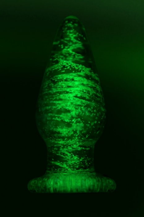 Прозрачная, светящаяся в темноте анальная втулка - 9,8 см. - Sexus