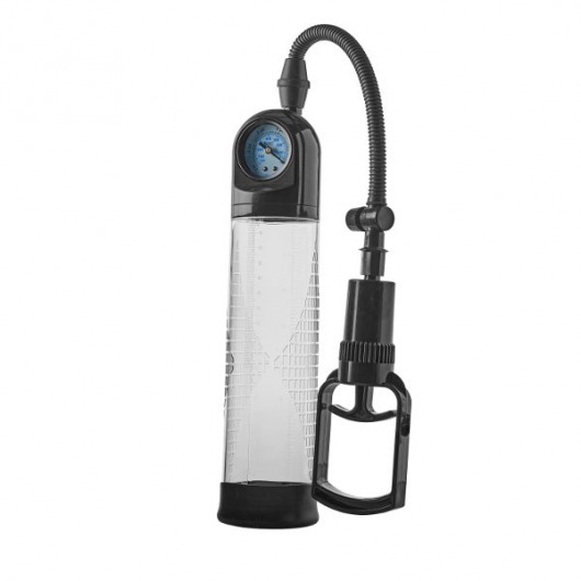 Прозрачная вакуумная помпа с манометром Deluxe Penis Pump - Dream Toys - в Жуковском купить с доставкой