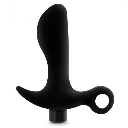 Черный анальный вибратор Silicone Vibrating Prostate Massager 01 - 10,8 см. - Blush Novelties - в Жуковском купить с доставкой