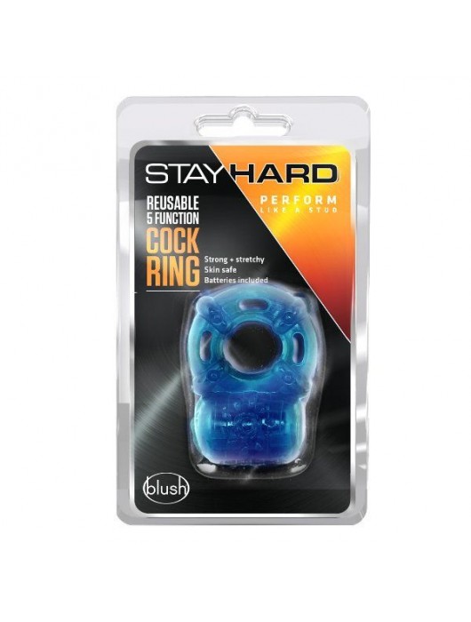Голубое эрекционное виброкольцо Reusable 5 Function Cock Ring - Blush Novelties - в Жуковском купить с доставкой