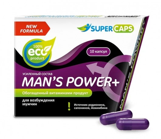 Возбуждающее средство для мужчин Mans Power plus - 10 капсул (0,35 гр.) +1 в подарок - SuperCaps - купить с доставкой в Жуковском
