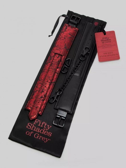 Красно-черные оковы Reversible Faux Leather Ankle Cuffs - Fifty Shades of Grey - купить с доставкой в Жуковском