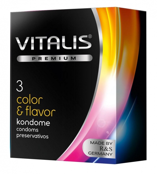 Цветные ароматизированные презервативы VITALIS PREMIUM color   flavor - 3 шт. - Vitalis - купить с доставкой в Жуковском