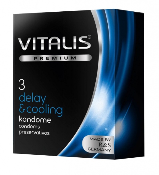 Презервативы VITALIS PREMIUM delay   cooling с охлаждающим эффектом - 3 шт. - Vitalis - купить с доставкой в Жуковском