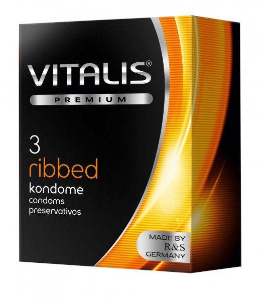 Ребристые презервативы VITALIS PREMIUM ribbed - 3 шт. - Vitalis - купить с доставкой в Жуковском