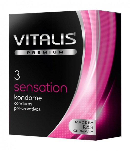 Презервативы с пупырышками и кольцами VITALIS PREMIUM sensation - 3 шт. - Vitalis - купить с доставкой в Жуковском