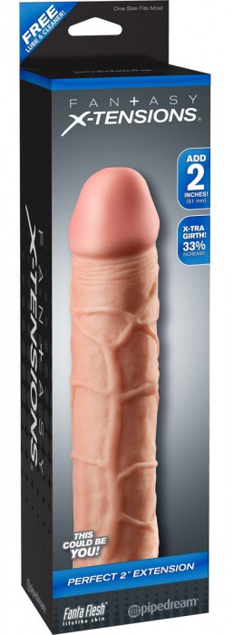 Телесная насадка Fantasy X-tensions Perfect 2  Extension - 20,3 см. - Pipedream - в Жуковском купить с доставкой