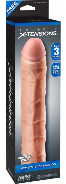 Телесная удлиняющая насадка Perfect 3 Extension - 22 см. - Pipedream - в Жуковском купить с доставкой