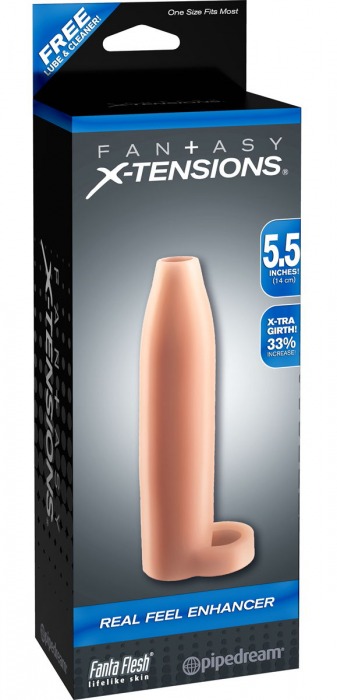 Насадка-расширитель с кольцом для подхвата мошонки Real Feel Enhancer - 14 см. - Pipedream - в Жуковском купить с доставкой