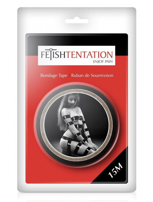 Черный скотч для фиксации - 15 м. - Fetish Tentation - купить с доставкой в Жуковском