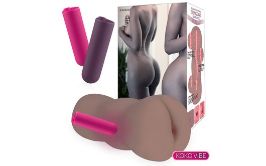 Коричневый вибромастурбатор-анус TONGGGO-Black Angel Auto - KOKOS - в Жуковском купить с доставкой