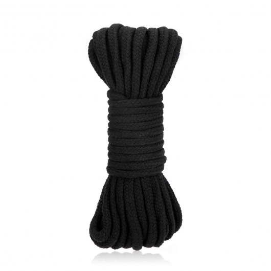 Черная хлопковая веревка для связывания Bondage Rope - 10 м. - Lux Fetish - купить с доставкой в Жуковском