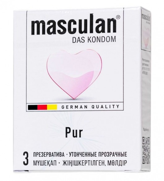 Супертонкие презервативы Masculan Pur - 3 шт. - Masculan - купить с доставкой в Жуковском