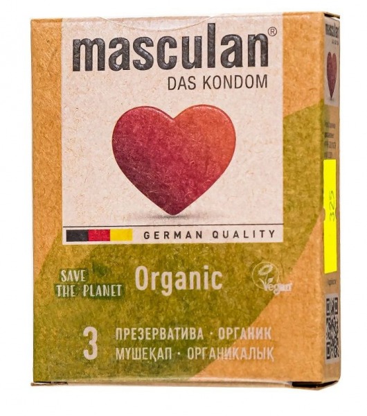 Экологически чистые презервативы Masculan Organic - 3 шт. - Masculan - купить с доставкой в Жуковском