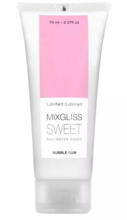Смазка на водной основе Mixgliss Sweet с ароматом бабл-гам - 70 мл. - Mixgliss - купить с доставкой в Жуковском