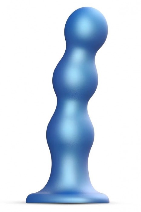 Голубая насадка Strap-On-Me Dildo Plug Balls size L - Strap-on-me - купить с доставкой в Жуковском