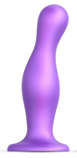 Фиолетовая насадка Strap-On-Me Dildo Plug Curvy size L - Strap-on-me - купить с доставкой в Жуковском