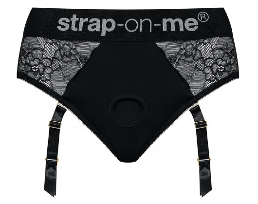 Черные трусики для насадок Diva Lingerie Harness - size L - Strap-on-me - купить с доставкой в Жуковском