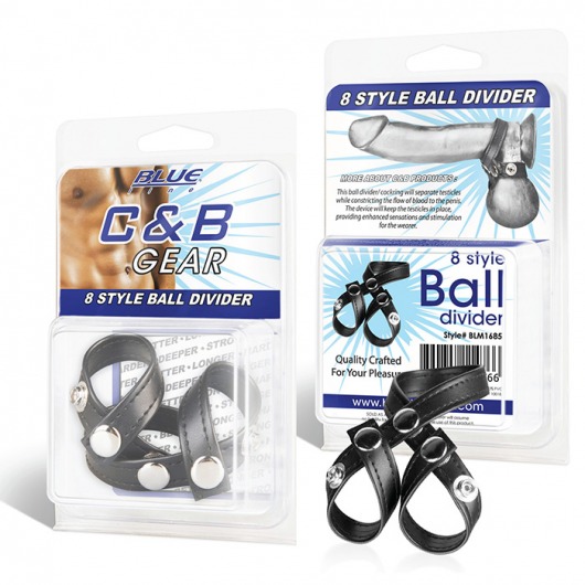 Разделитель мошонки из искусственной кожи на клепках 8 STYLE BALL DIVIDER - BlueLine - купить с доставкой в Жуковском