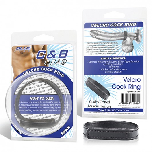 Кольцо на пенис из искусственной кожи на липучке VELCRO COCK RING - 5 см. - BlueLine - в Жуковском купить с доставкой