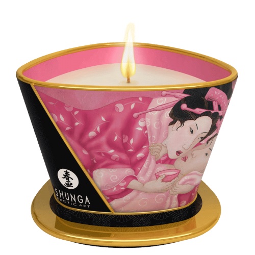 Массажная свеча Rose Petals с ароматом розы - 170 мл. - Shunga - купить с доставкой в Жуковском