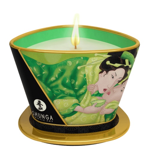 Массажная свеча Exotic Green Tea с ароматом зелёного чая - 170 мл. - Shunga - купить с доставкой в Жуковском