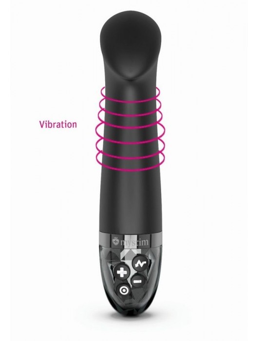 Черный вибратор с функцией электростимуляции Right on Ron - 17 см. - MyStim - купить с доставкой в Жуковском