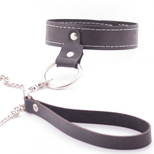 Узкий однослойный ошейник с поводком - Crazy Handmade - купить с доставкой в Жуковском