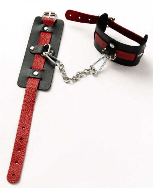 Черные оковы с красным декором и заклепками - Crazy Handmade - купить с доставкой в Жуковском
