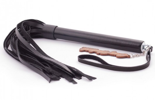 Черная кожаная плеть  Индиго  - 50 см. - Crazy Handmade - купить с доставкой в Жуковском