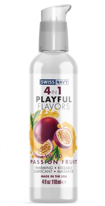 Массажный гель 4-в-1 Wild Passion Fruit с ароматом маракуйи - 118 мл. - Swiss navy - купить с доставкой в Жуковском