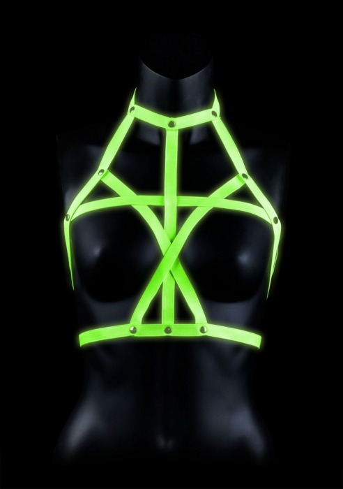 Портупея Bra Harness с неоновым эффектом - размер L-XL - Shots Media BV - купить с доставкой в Жуковском