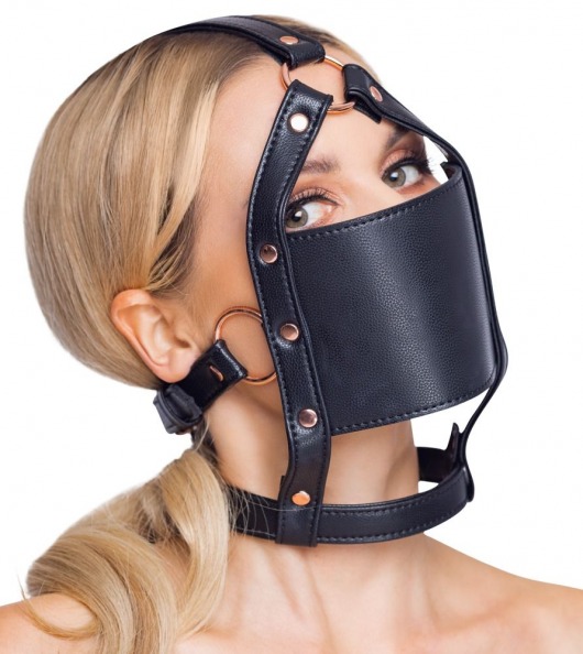 Черный намордник с кляпом-шаром Head Harness With A Gag - Orion - купить с доставкой в Жуковском