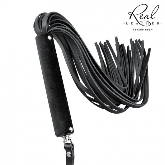 Черная кожаная плеть-флоггер - 84 см. - Notabu - купить с доставкой в Жуковском