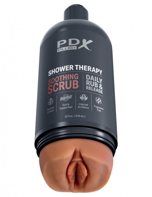 Мастурбатор-вагина цвета карамели Shower Therapy Soothing Scrub - Pipedream - в Жуковском купить с доставкой