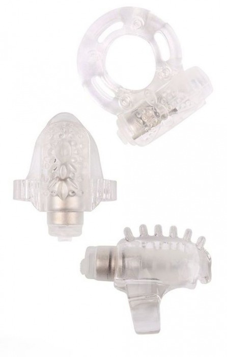 Набор из 3 прозрачных эрекционных колец с вибрацией Teasers Ring Kit - Chisa - в Жуковском купить с доставкой