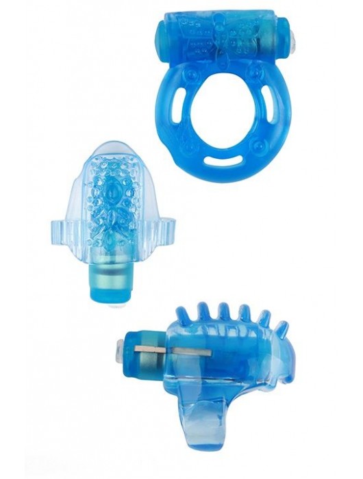 Набор из 3 синих эрекционных колец с вибрацией Teasers Ring Kit - Chisa - в Жуковском купить с доставкой