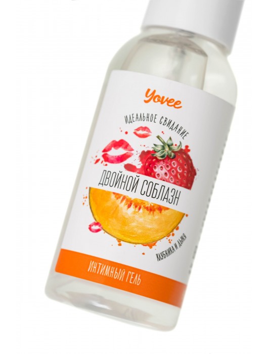 Съедобная гель-смазка Yovee «Двойной соблазн» с Д-пантенолом и вкусом клубники и дыни - 50 мл. - ToyFa - купить с доставкой в Жуковском