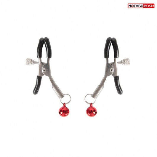 Серебристые зажимы на соски с шариками - Notabu - купить с доставкой в Жуковском