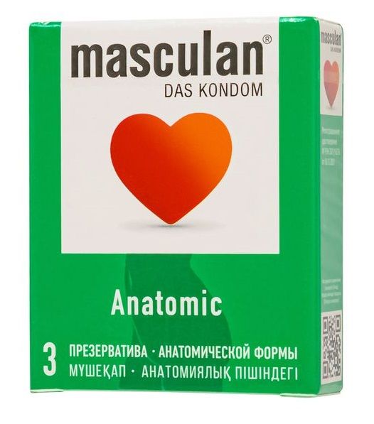 Презервативы анатомической формы Masculan Anatomic - 3 шт. - Masculan - купить с доставкой в Жуковском