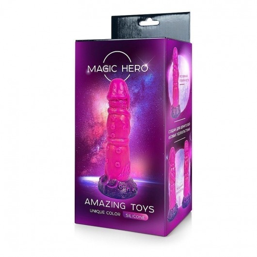 Розовый рельефный фантазийный фаллоимитатор - 20 см. - Bior toys - купить с доставкой в Жуковском