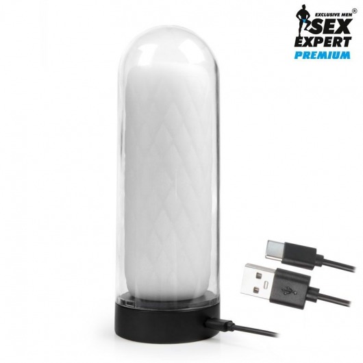Оригинальный мастурбатор в колбе с нагревом - Sex Expert - в Жуковском купить с доставкой