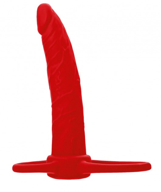 Красная насадка на пенис для двойного проникновения Black Red - 16,5 см. - ToyFa - купить с доставкой в Жуковском
