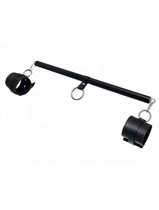 Черная распорка для ног с кожаными манжетами - Pecado - купить с доставкой в Жуковском