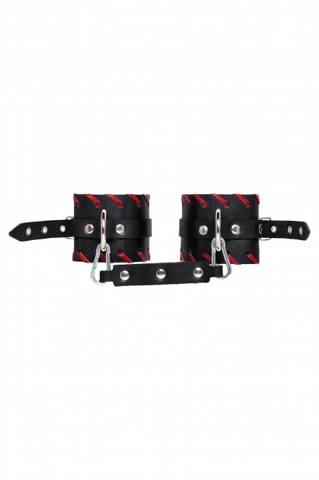 Черно-красные оковы из натуральной кожи - Pecado - купить с доставкой в Жуковском