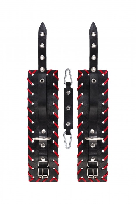 Черно-красные оковы из натуральной кожи - Pecado - купить с доставкой в Жуковском
