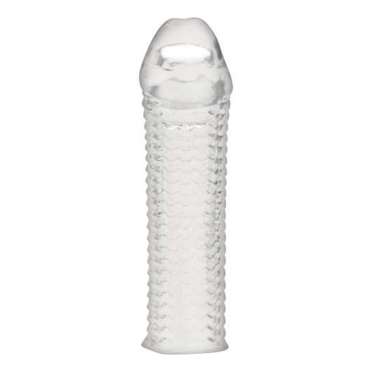 Текстурированная насадка на пенис Clear Textured Penis Enhancing Sleeve Extension - 16,5 см. - BlueLine - в Жуковском купить с доставкой