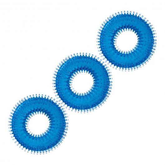 Комплект из трех голубых колец для эрекции 3-Pack Ultra-Stim Stretch Cock Rings - BlueLine - в Жуковском купить с доставкой