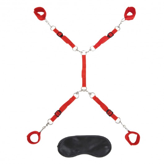 Красная фиксация на матрас Classic Bedspreader - Lux Fetish - купить с доставкой в Жуковском