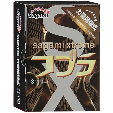 Суженные к основанию презервативы Sagami Xtreme COBRA - 3 шт. - Sagami - купить с доставкой в Жуковском